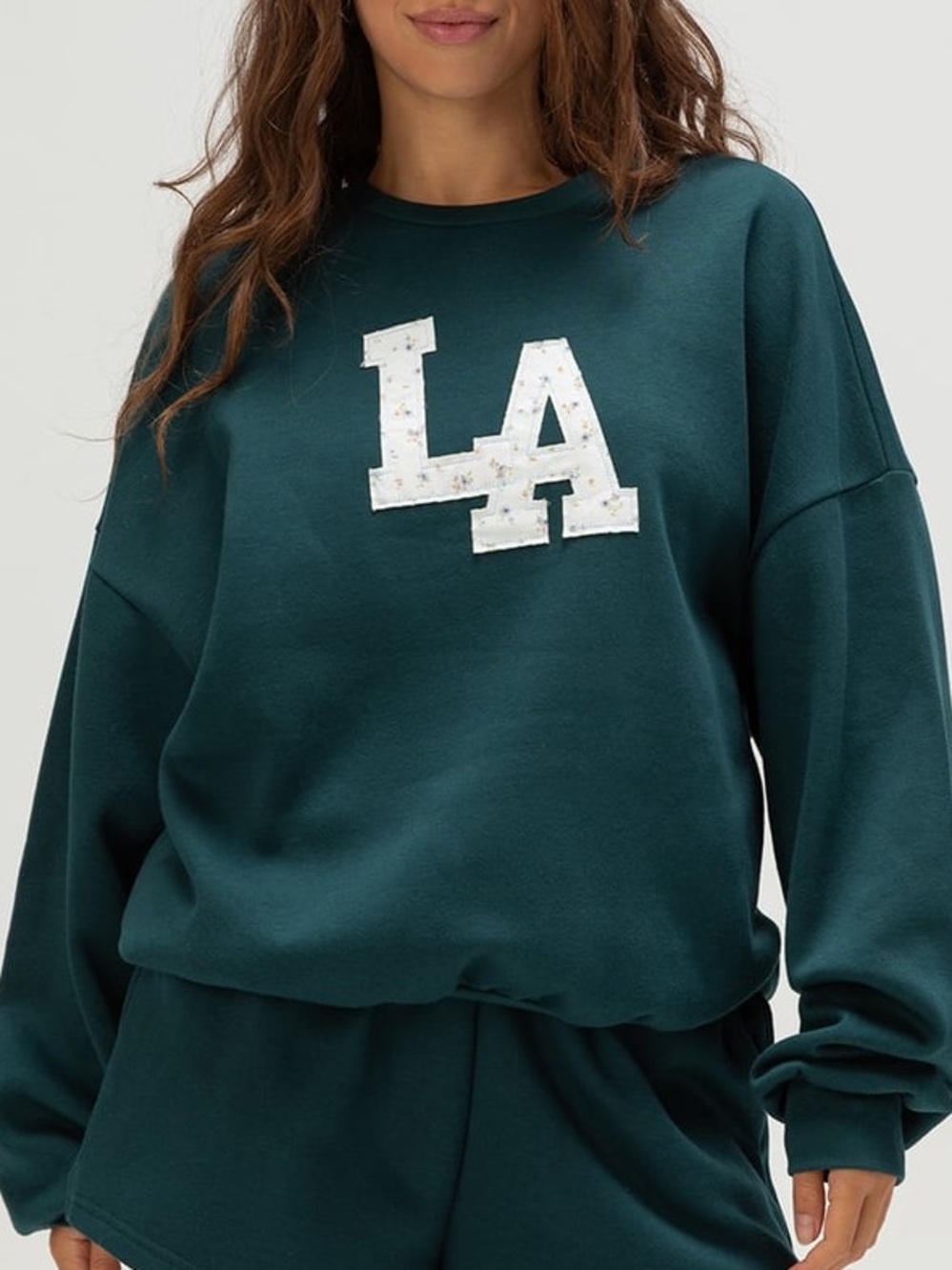 Full Tilt LA Patchwork Crewneck Sweatshirt